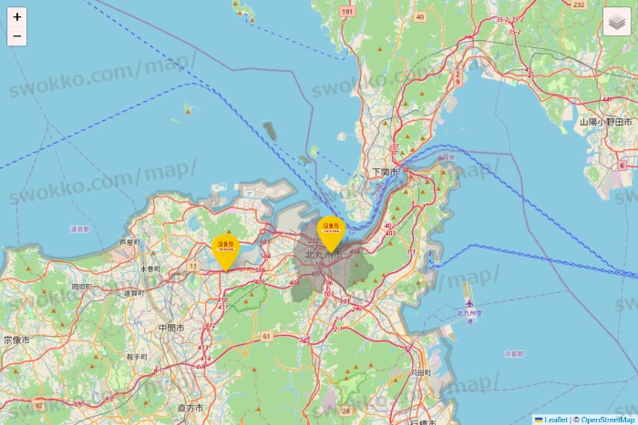福岡県の鳥貴族の店舗地図