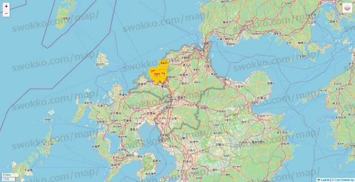 福岡県の鳥貴族の店舗地図