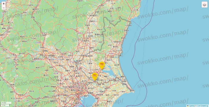 茨城県の鳥貴族の店舗地図