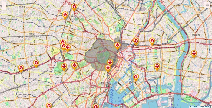 東京都の鳥メロの店舗地図