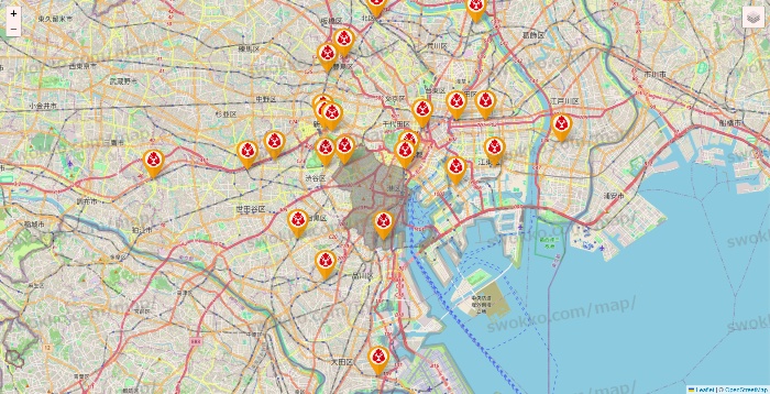 東京都の鳥メロの店舗地図