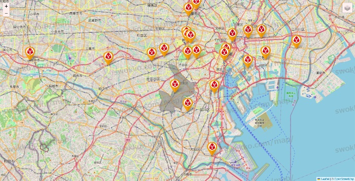 東京都の鳥メロの店舗地図