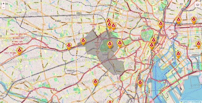 東京都の鳥メロの店舗地図