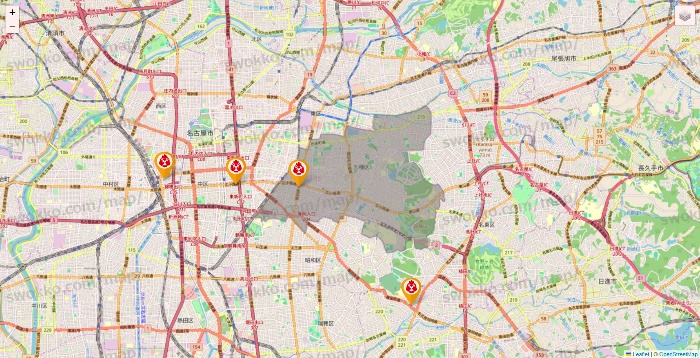 愛知県の鳥メロの店舗地図