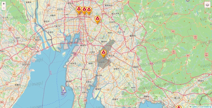 愛知県の鳥メロの店舗地図