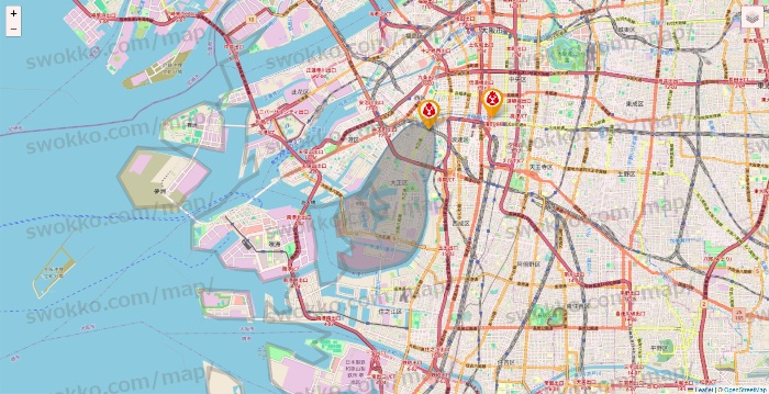 大阪府の鳥メロの店舗地図