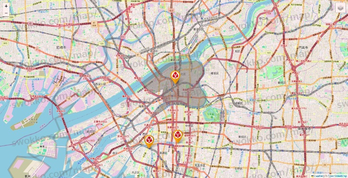 大阪府の鳥メロの店舗地図