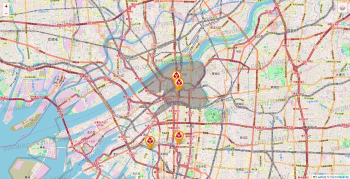 大阪府の鳥メロの店舗地図