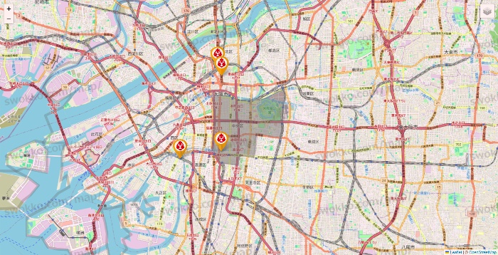 大阪府の鳥メロの店舗地図