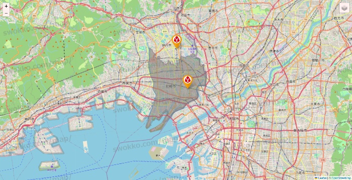 兵庫県の鳥メロの店舗地図