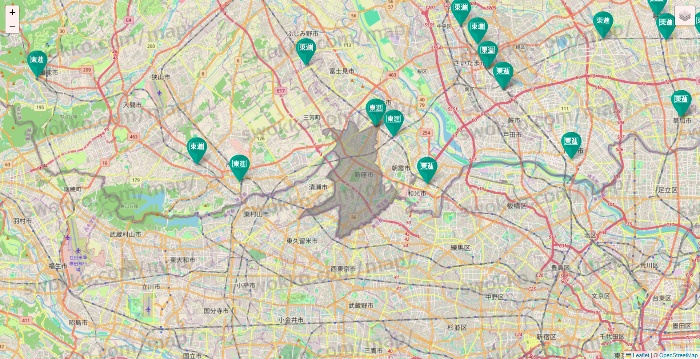 埼玉県の東進（ハイスクール・衛星予備校）の校舎地図