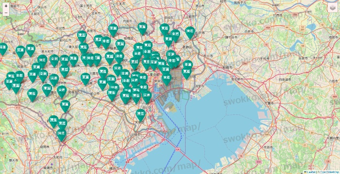 東京都の東進（ハイスクール・衛星予備校）の校舎地図