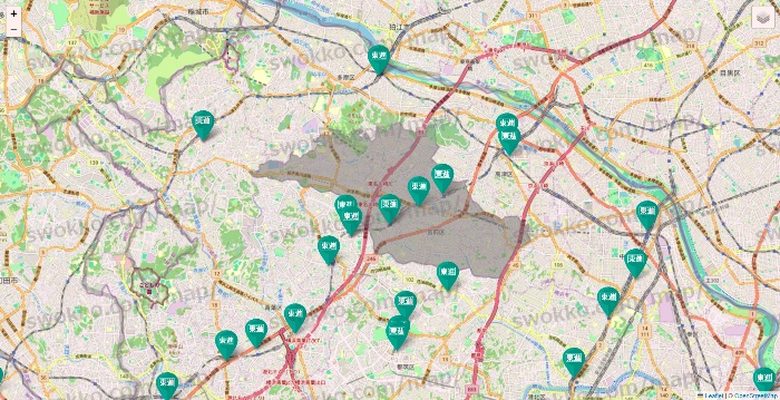 神奈川県の東進（ハイスクール・衛星予備校）の校舎地図