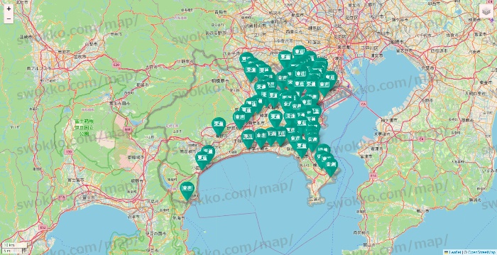 神奈川県の東進（ハイスクール・衛星予備校）の店舗地図