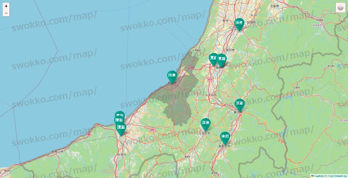 新潟県の東進（ハイスクール・衛星予備校）の校舎地図