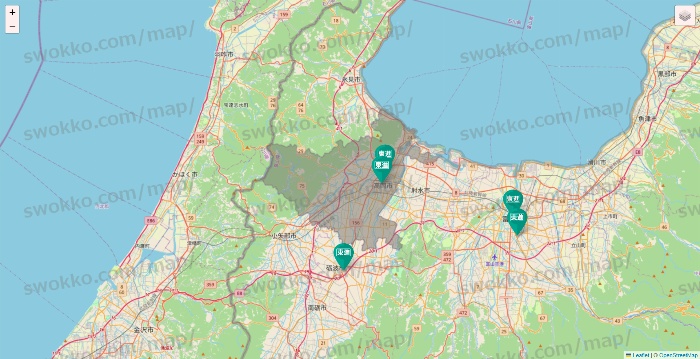 富山県の東進（ハイスクール・衛星予備校）の校舎地図