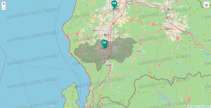 福井県の東進（ハイスクール・衛星予備校）の校舎地図