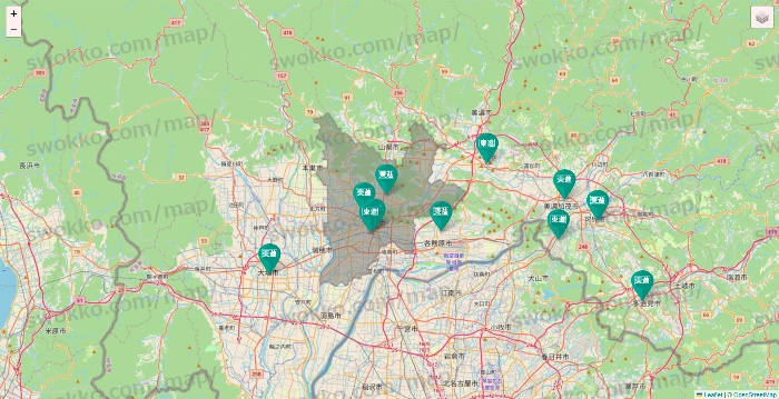 岐阜県の東進（ハイスクール・衛星予備校）の校舎地図