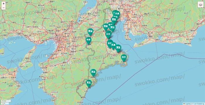 三重県の東進（ハイスクール・衛星予備校）の店舗地図
