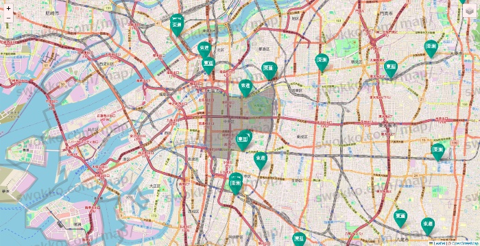大阪府の東進（ハイスクール・衛星予備校）の校舎地図
