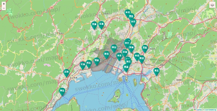 広島県の東進（ハイスクール・衛星予備校）の校舎地図