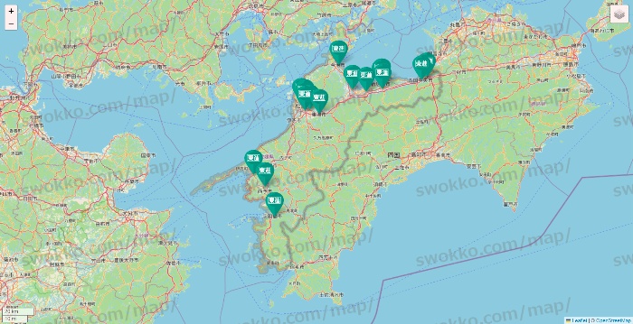 愛媛県の東進（ハイスクール・衛星予備校）の店舗地図