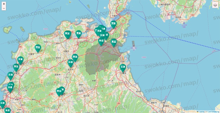 福岡県の東進（ハイスクール・衛星予備校）の校舎地図