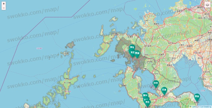 長崎県の東進（ハイスクール・衛星予備校）の校舎地図