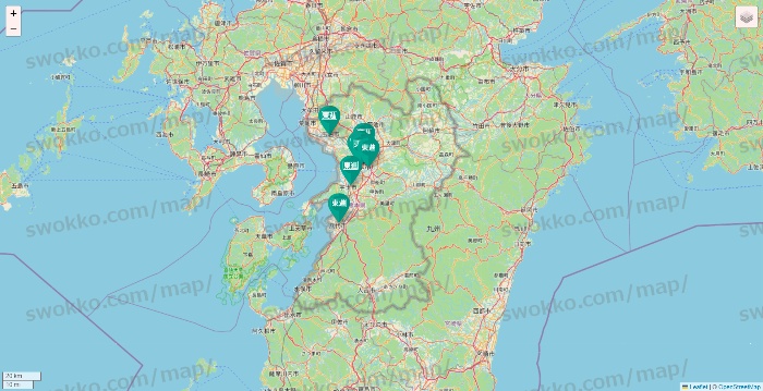 熊本県の東進（ハイスクール・衛星予備校）の店舗地図