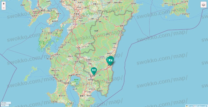 宮崎県の東進（ハイスクール・衛星予備校）の校舎地図