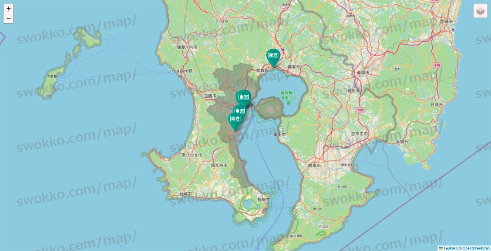 鹿児島県の東進（ハイスクール・衛星予備校）の校舎地図
