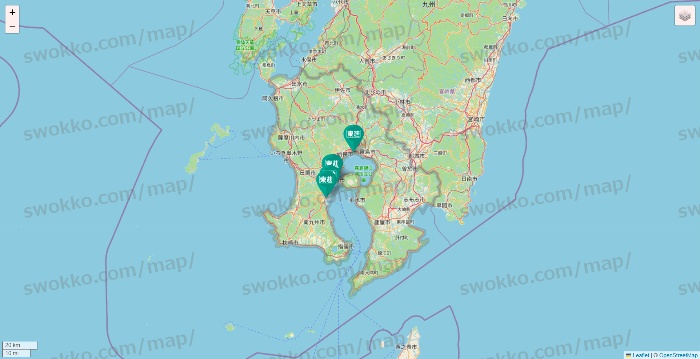 鹿児島県の東進（ハイスクール・衛星予備校）の校舎地図