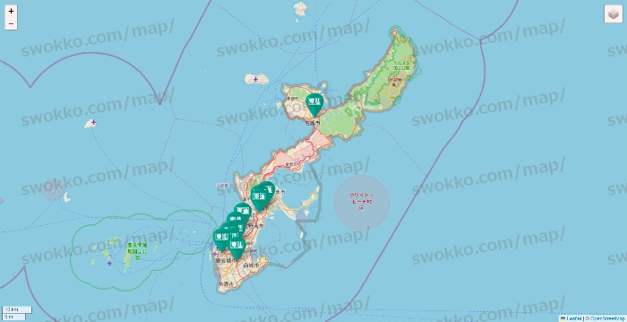 沖縄県の東進（ハイスクール・衛星予備校）の店舗地図