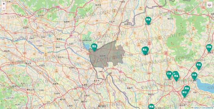 茨城県の東進（ハイスクール・衛星予備校）の校舎地図