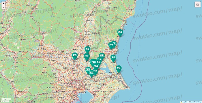 茨城県の東進（ハイスクール・衛星予備校）の店舗地図