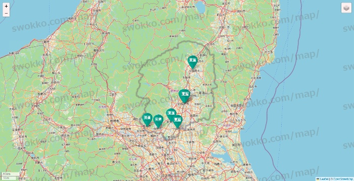 栃木県の東進（ハイスクール・衛星予備校）の店舗地図