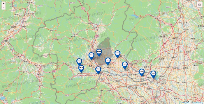 群馬県のトライアル（TRIAL）の店舗地図