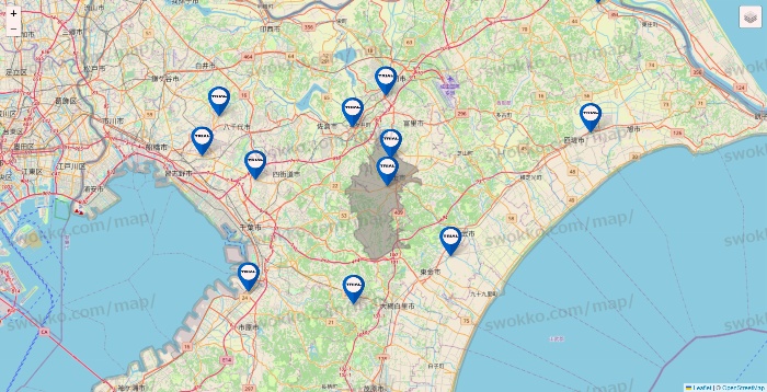 千葉県のトライアル（TRIAL）の店舗地図