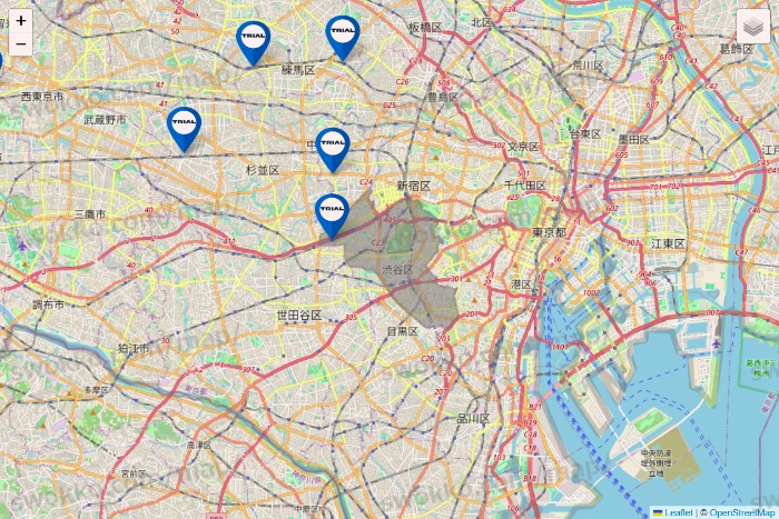 東京都のトライアル（TRIAL）の店舗地図