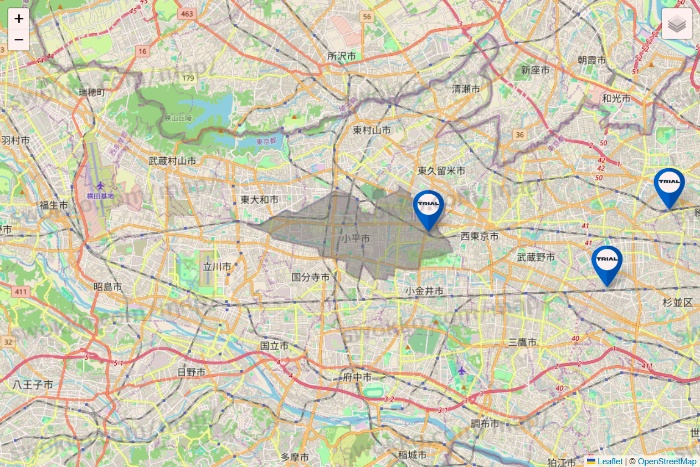 東京都のトライアル（TRIAL）の店舗地図