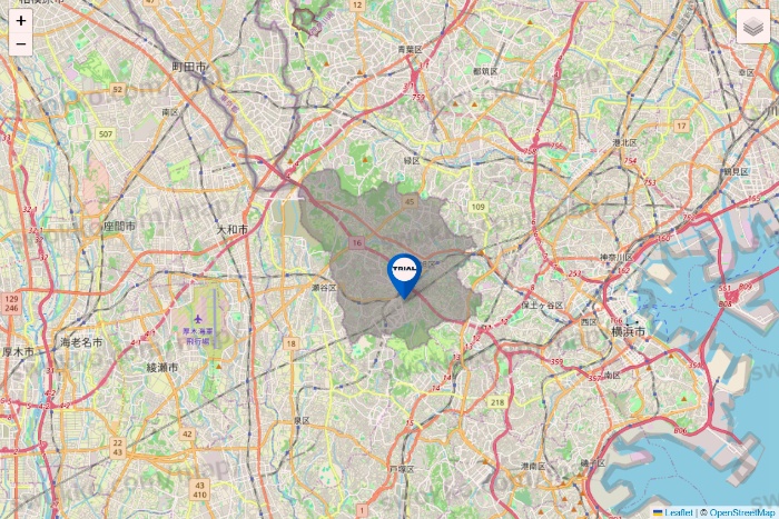 神奈川県のトライアル（TRIAL）の店舗地図