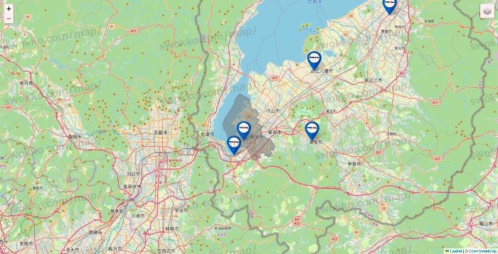 滋賀県のトライアル（TRIAL）の店舗地図