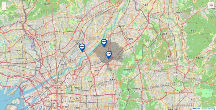大阪府のトライアル（TRIAL）の店舗地図