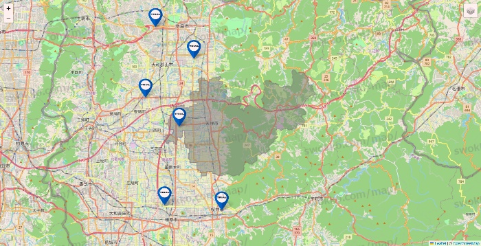 奈良県のトライアル（TRIAL）の店舗地図