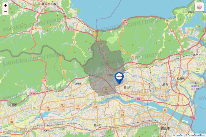 徳島県のトライアル（TRIAL）の店舗地図