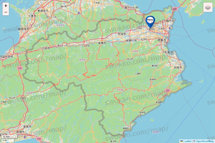徳島県のトライアル（TRIAL）の店舗地図