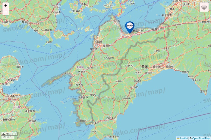 愛媛県のトライアル（TRIAL）の店舗地図