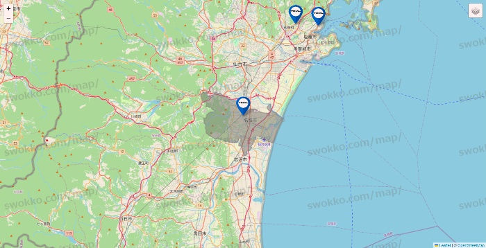 宮城県のトライアル（TRIAL）の店舗地図