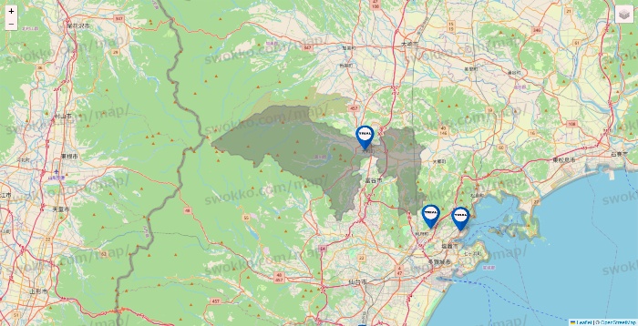 宮城県のトライアル（TRIAL）の店舗地図