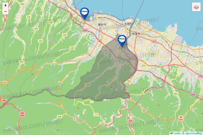 福岡県のトライアル（TRIAL）の店舗地図